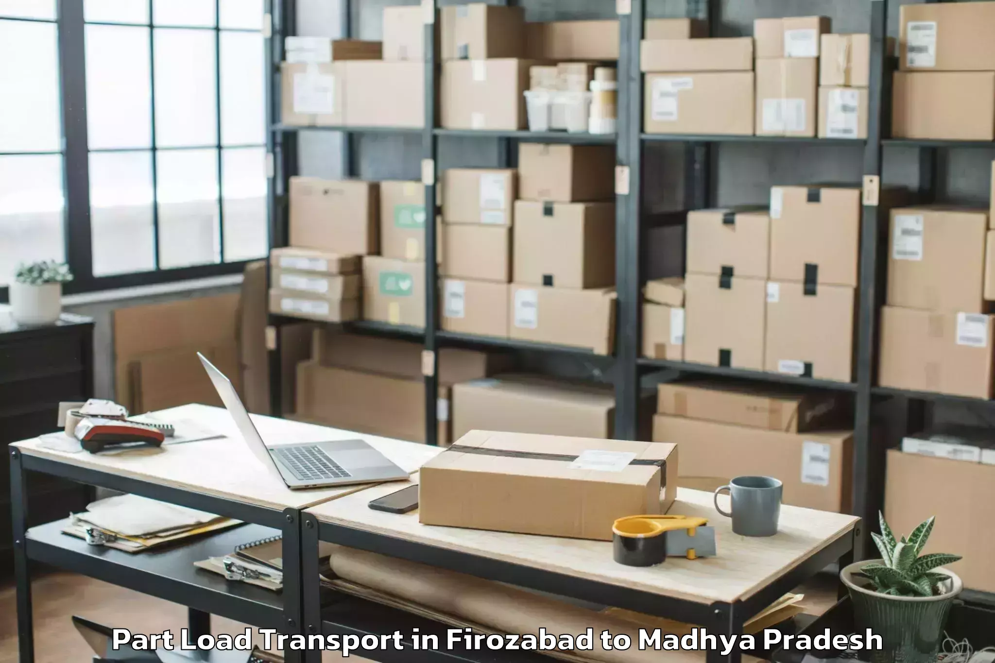 Affordable Firozabad to Indore Airport Idr Part Load Transport